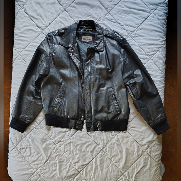 Vintage 80s U2 Wear Me Out Size 40 M/L Leather Jacket - Picture 1 of 6